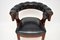 Antique Victorian Arts & Crafts Leather & Wood Desk Chair, Image 4