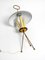 Große italienische Mid-Century Dreibein Tischlampe aus Messing und Metallschirm 5