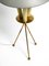 Large Mid-Century Italian Tripod Table Lamp in Brass and Metal Shade 8