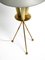 Large Mid-Century Italian Tripod Table Lamp in Brass and Metal Shade, Image 8