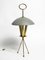 Large Mid-Century Italian Tripod Table Lamp in Brass and Metal Shade 18