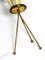 Large Mid-Century Italian Tripod Table Lamp in Brass and Metal Shade 9