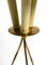 Große italienische Mid-Century Dreibein Tischlampe aus Messing und Metallschirm 11