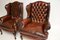 Antique Leather Wing Back Armchairs, Set of 2 5