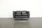 LC2 Le Corbusier Black Leather Sofa by Pierre Jeanneret for Cassina 3