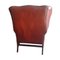 English Georgian Tufted Red Leather Wingback Chair and Ottoman, Set of 2 10