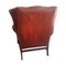 English Georgian Tufted Red Leather Wingback Chair and Ottoman, Set of 2 12