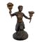 Antike Faunus Kerzenhalter aus Bronze mit Marmorsockel, 1800er, 2er Set 2