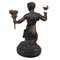 Antike Faunus Kerzenhalter aus Bronze mit Marmorsockel, 1800er, 2er Set 5