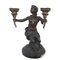Candelabros Faunus antiguos de bronce con base de mármol, década de 1800. Juego de 2, Imagen 7