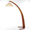 Italian Wooden Minimalist Arc Floor Lamp, 1950s 1