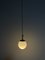 Vintage Industrial Round Church Ceiling Pendant Lamp with Milk White Opaline Glass Globe, Image 2