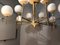12-Light Chandelier in Brass with Opal Glass Globes from Stilnovo, 1950s 8