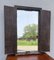 Vintage Carved Wood Asian Shutter Wall Mirror, Image 14