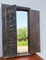 Vintage Carved Wood Asian Shutter Wall Mirror, Image 1