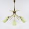 Brass and Glass Chandelier, 1950s 1