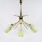 Brass and Glass Chandelier, 1950s, Image 1