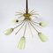 Brass and Glass Chandelier, 1950s 2