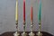 Silver Metal Candlesticks, Set of 4 1