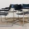 Mid-Century Leather and Steel Model S34 Dining Chairs by Mart Stam & Marcel Breuer for Fasem, Italy, 1980s, Image 2