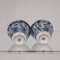 Niederländische Delftware Teller, Tea Caddy & Wanli Crow Cups in Blau & Weiß, 1950er, 5er Set 6