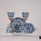 Niederländische Delftware Teller, Tea Caddy & Wanli Crow Cups in Blau & Weiß, 1950er, 5er Set 1