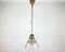Antique Art Deco Holophane Clear Ribbed Glass Chandelier, 1910s 1