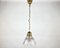 Antique Art Deco Holophane Clear Ribbed Glass Chandelier, 1910s, Image 1