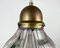 Antique Art Deco Holophane Clear Ribbed Glass Chandelier, 1910s, Image 6