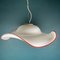 Vintage Swirl White Red Murano Glass Pendant Lamp, Italy, 1970s, Image 8