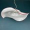 Vintage Swirl White Red Murano Glass Pendant Lamp, Italy, 1970s 11