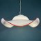 Vintage Swirl White Red Murano Glass Pendant Lamp, Italy, 1970s 10