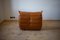 Vintage Dubai Pine Leather Togo Living Room Set by Michel Ducaroy for Ligne Roset, Set of 3 6