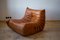 Vintage Dubai Pine Leather Togo Living Room Set by Michel Ducaroy for Ligne Roset, Set of 3 8