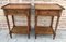 20th Century French Walnut Nightstands with Drawers and Shelves, Set of 2 5