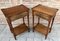 20th Century French Walnut Nightstands with Drawers and Shelves, Set of 2, Image 9
