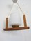 Scandinavian Oak and Opalin Glass Suspension 5