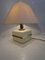 Elfenbeinfarbene Würfel Tischlampe aus Epoxid von Bicchielli Italy 7