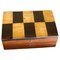 Wood and Brass Jewelry Box with Geometrical Inlays, France, 1970s 1