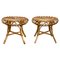 Bamboo and Rattan Stools by Franco Albini, Italy, 1960s, Set of 2 1