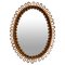 Olaf Von Bohr Style Rattan & Bamboo Oval Wall Mirror, Italy, 1960s 1