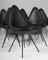 Black Aniline Leather Model 3110 Dining Chairs by Arne Jacobsen for Fritz Hansen 3