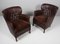 Danish Cabinetmaker Black Leather Club Chair, 1940s, Set of 2 2