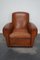 Club chair vintage in pelle color cognac, Francia, anni '40, Immagine 3