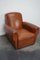 Club chair vintage in pelle color cognac, Francia, anni '40, Immagine 4