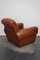 Club chair vintage in pelle color cognac, Francia, anni '40, Immagine 12