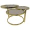 Mid-Century French Brass Coffee Table with Rotating Shelves, 1970s 1