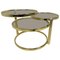 Mid-Century French Brass Coffee Table with Rotating Shelves, 1970s, Image 1