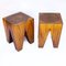 Sgabelli o tavolini in legno massiccio, anni '80, set di 2, Immagine 7