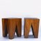 Sgabelli o tavolini in legno massiccio, anni '80, set di 2, Immagine 3
